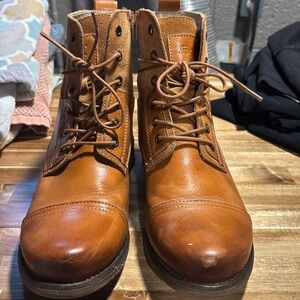 Brown leather ankle boots size 40